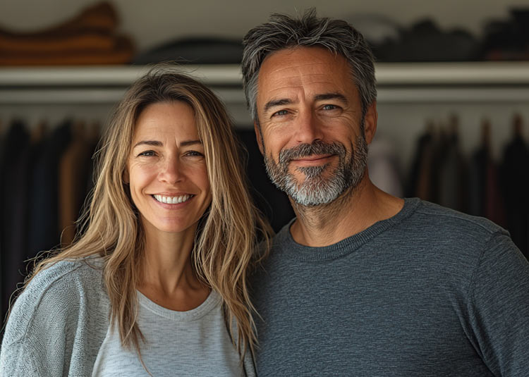 Zufriedene Patienten nach Lidstraffung Voruntersuchung